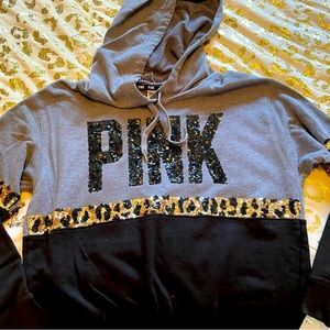 Cheetah print sequin PINK sweater (SOLD)